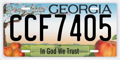 GA license plate CCF7405