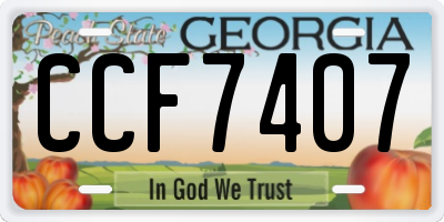 GA license plate CCF7407