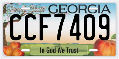 GA license plate CCF7409