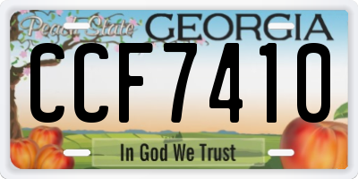 GA license plate CCF7410