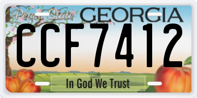 GA license plate CCF7412