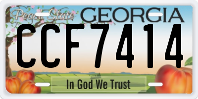 GA license plate CCF7414