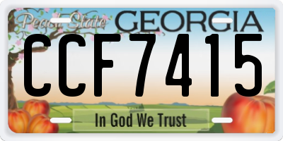 GA license plate CCF7415