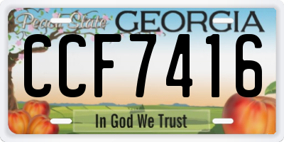 GA license plate CCF7416