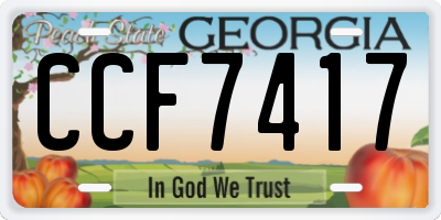 GA license plate CCF7417