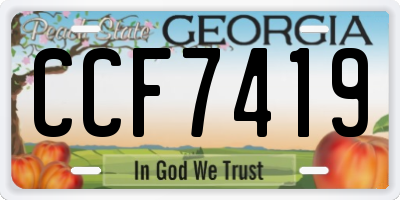 GA license plate CCF7419