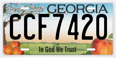 GA license plate CCF7420