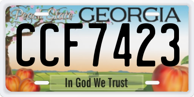 GA license plate CCF7423