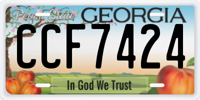 GA license plate CCF7424