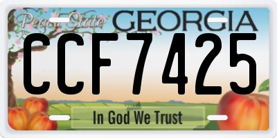GA license plate CCF7425