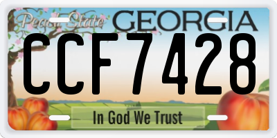 GA license plate CCF7428