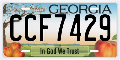 GA license plate CCF7429