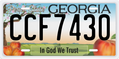 GA license plate CCF7430