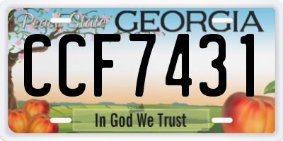 GA license plate CCF7431