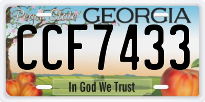GA license plate CCF7433