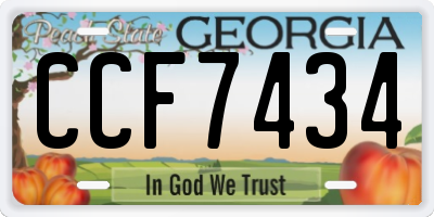 GA license plate CCF7434