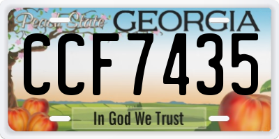 GA license plate CCF7435