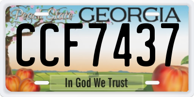 GA license plate CCF7437