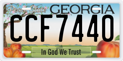 GA license plate CCF7440