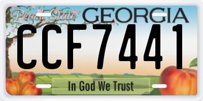 GA license plate CCF7441