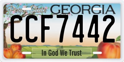 GA license plate CCF7442