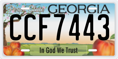 GA license plate CCF7443