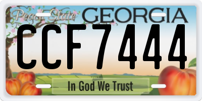 GA license plate CCF7444