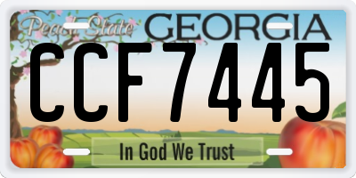 GA license plate CCF7445