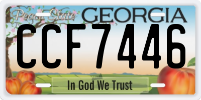 GA license plate CCF7446