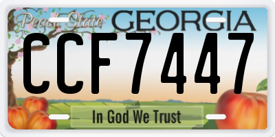 GA license plate CCF7447