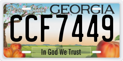 GA license plate CCF7449