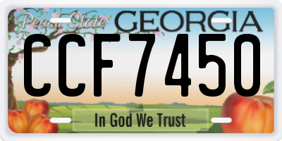 GA license plate CCF7450