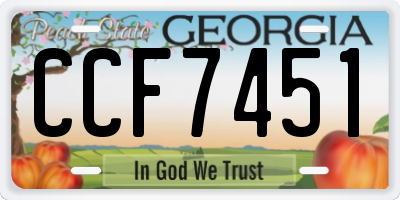 GA license plate CCF7451