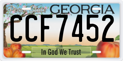 GA license plate CCF7452