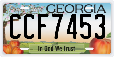 GA license plate CCF7453