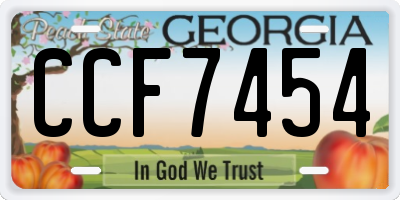 GA license plate CCF7454