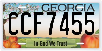 GA license plate CCF7455