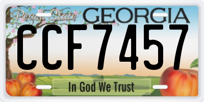 GA license plate CCF7457