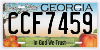 GA license plate CCF7459
