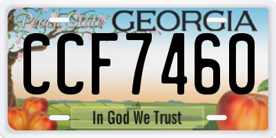 GA license plate CCF7460