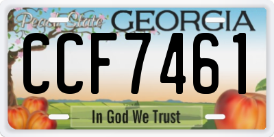 GA license plate CCF7461