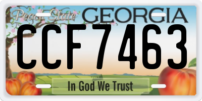 GA license plate CCF7463