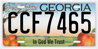 GA license plate CCF7465