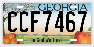GA license plate CCF7467