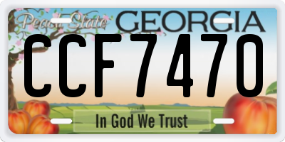 GA license plate CCF7470