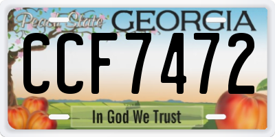 GA license plate CCF7472