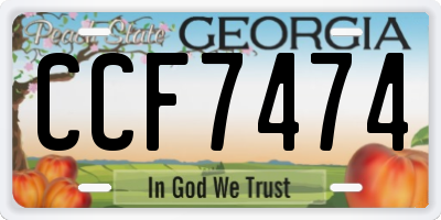 GA license plate CCF7474