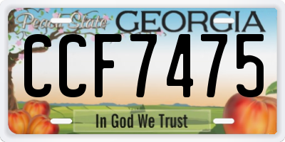 GA license plate CCF7475
