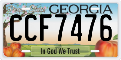 GA license plate CCF7476