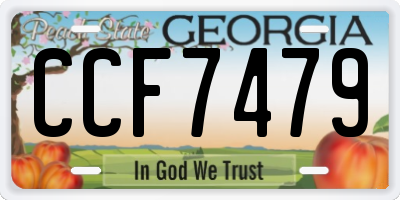GA license plate CCF7479